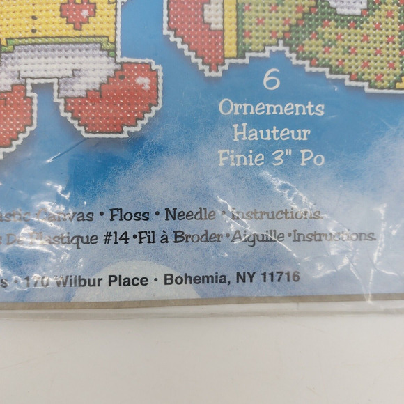 Design Works Plastic Canvas 6 Ornament Kit Opened Package 14 Ct Snowman Holiday - Picture 6 of 11